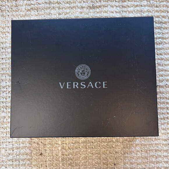 VERSACE Mettalic Logo Charm Platform Heel Sz 39.5M - Picture 5 of 10